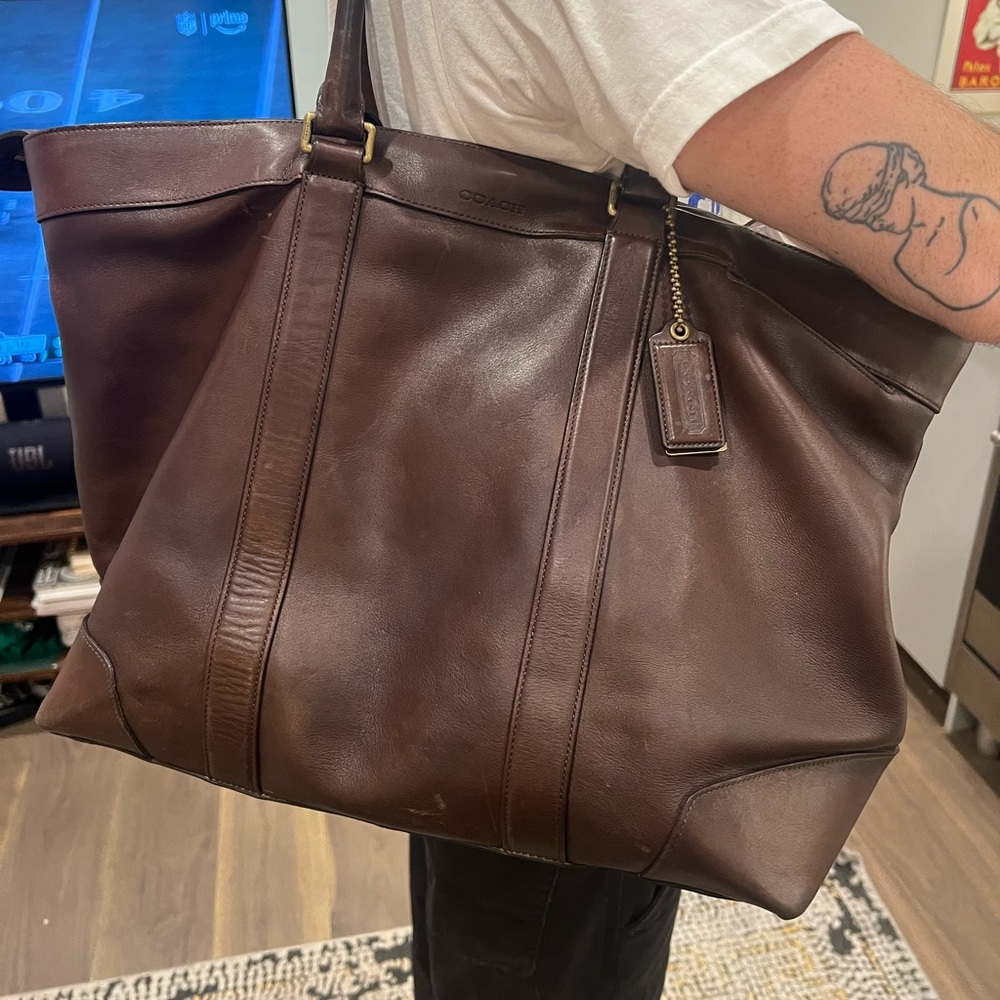 Vintage Coach Weekender Legacy bleecker bag in brown leather